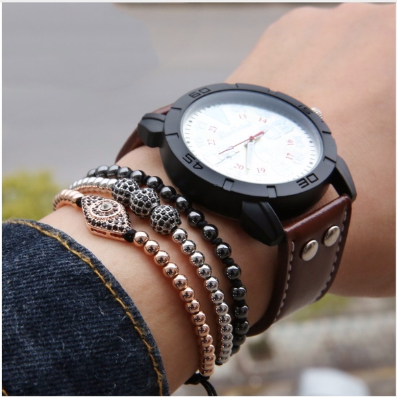 Silver Beaded Shamballa Crystal Ball Wrap Bracelet - Picture 6 of 8